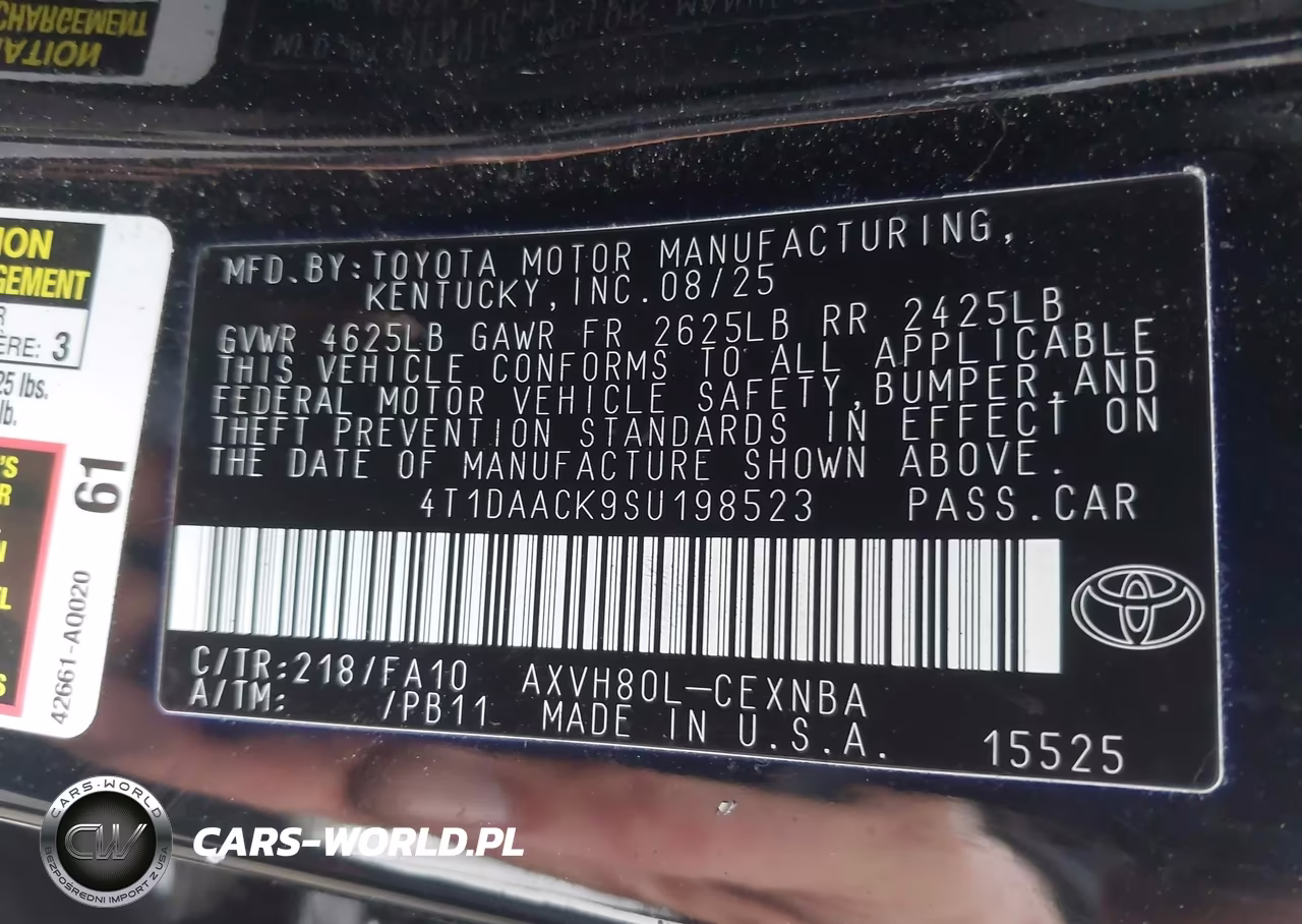 2025 Toyota Camry Le VIN:4T1DAACK9SU198523 - 9