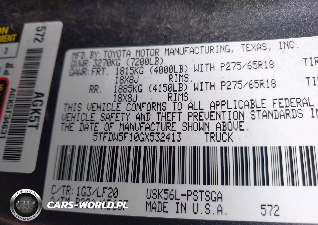 2016 Toyota Tundra Trd Pro 5.7L V8 VIN:5TFDW5F10GX532413 - 9