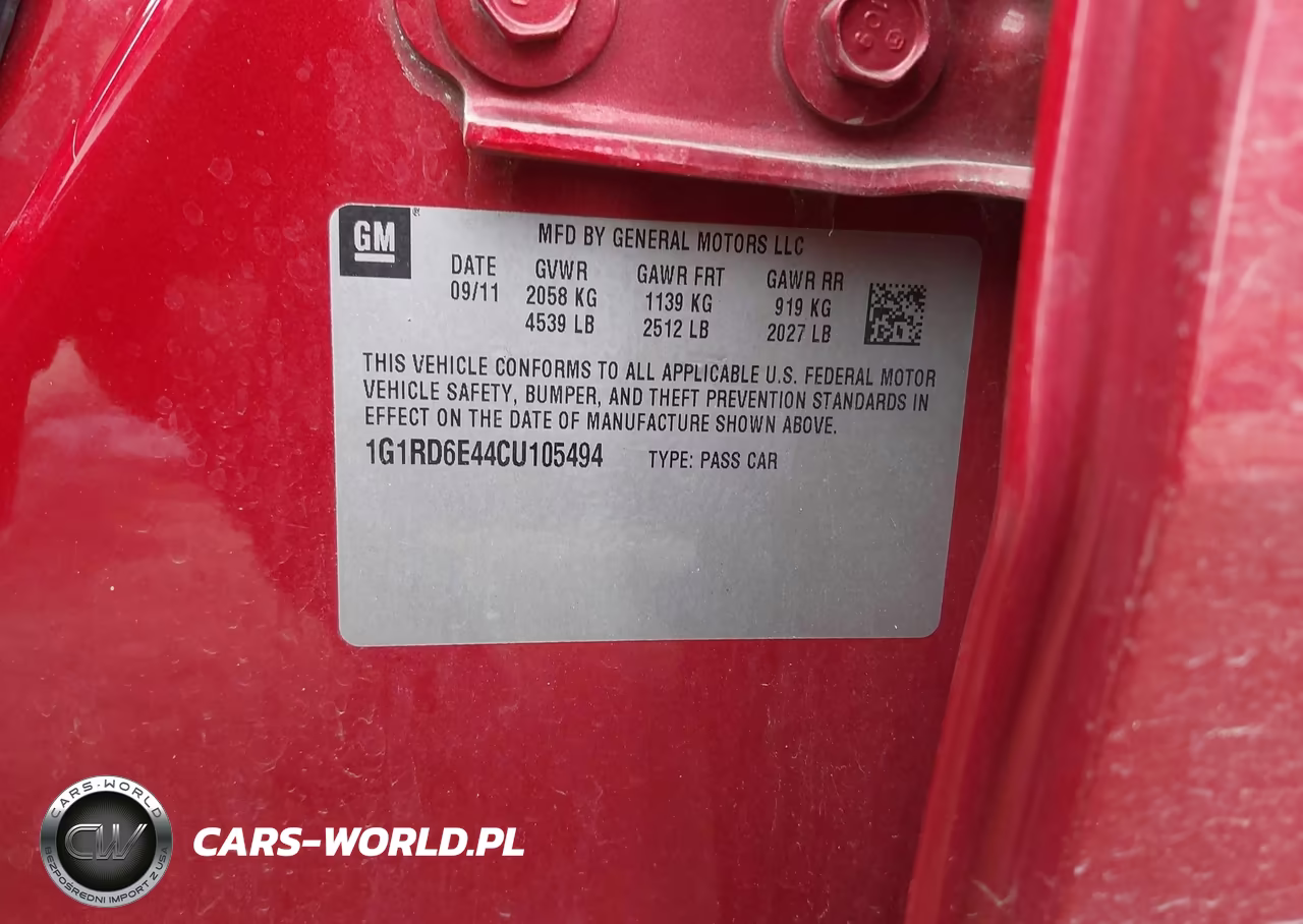 2012 Chevrolet Volt VIN:1G1RD6E44CU105494 - 9
