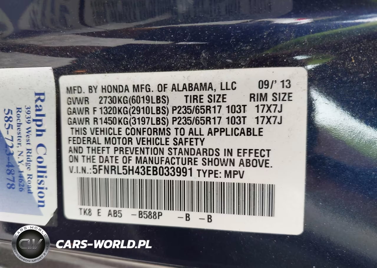 2014 Honda Odyssey Ex VIN:5FNRL5H43EB033991 - 9