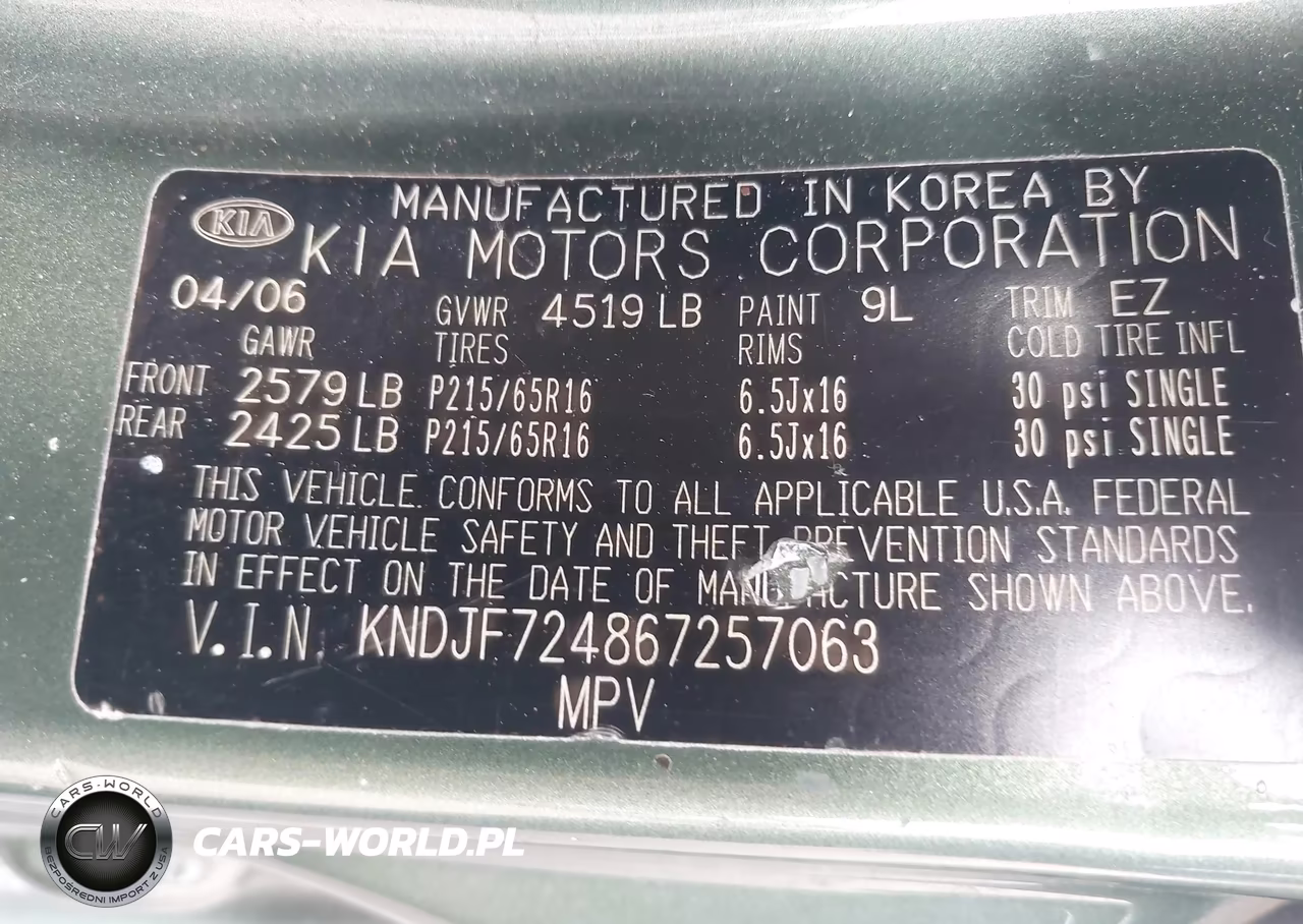 2006 Kia Sportage Lx VIN:KNDJF724867257063 - 9