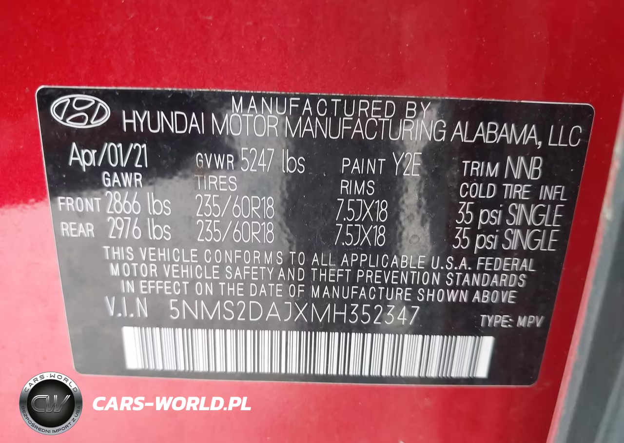2021 Hyundai Santa Fe Sel VIN:5NMS2DAJXMH352347 - 9
