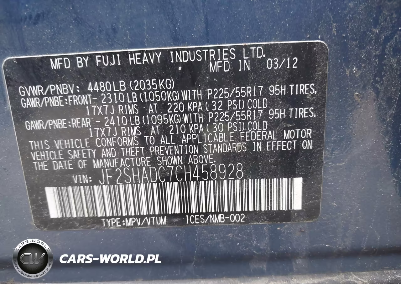 2012 Subaru Forester 2.5X Premium VIN:JF2SHADC7CH458928 - 9