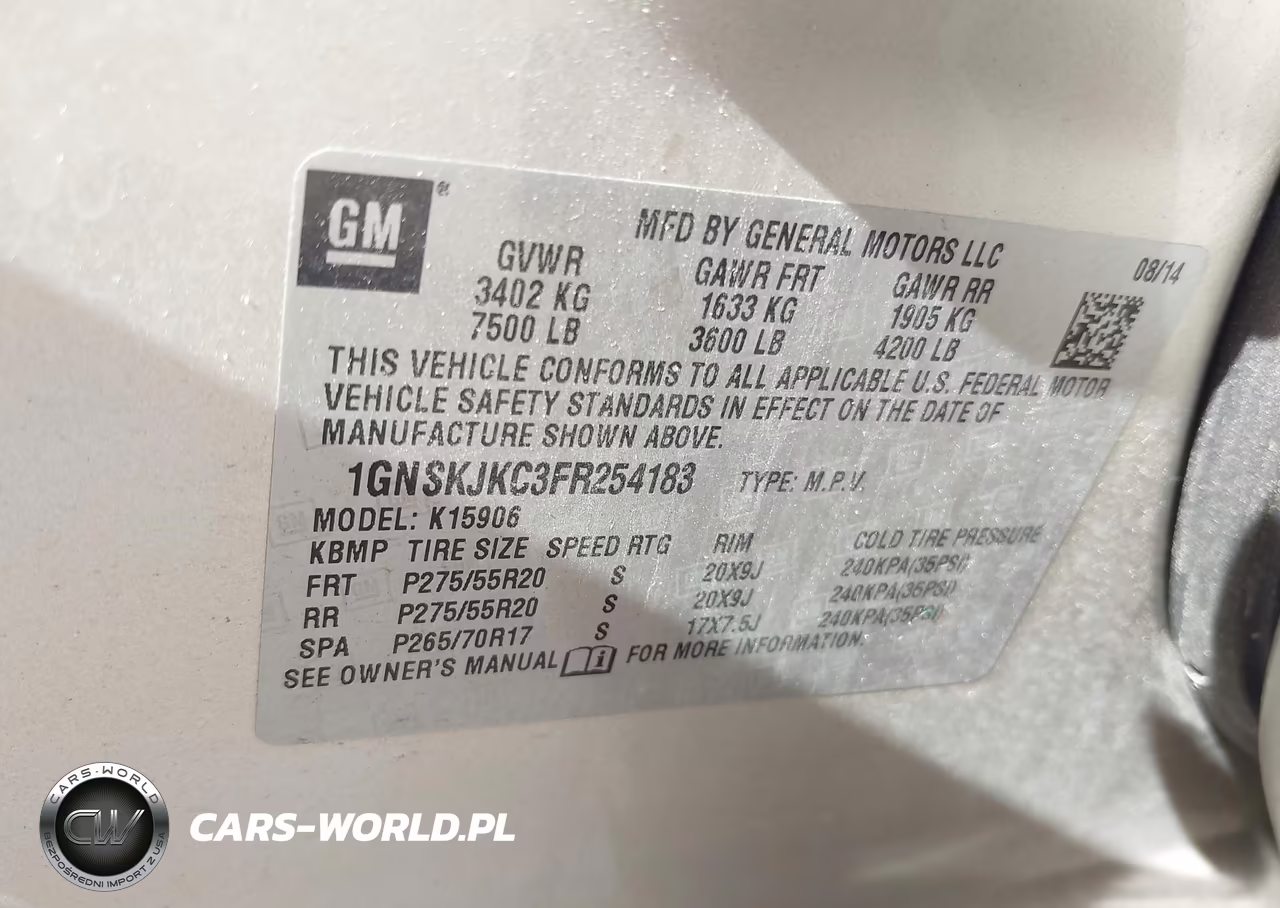 2015 Chevrolet Suburban 1500 Lt VIN:1GNSKJKC3FR254183 - 9