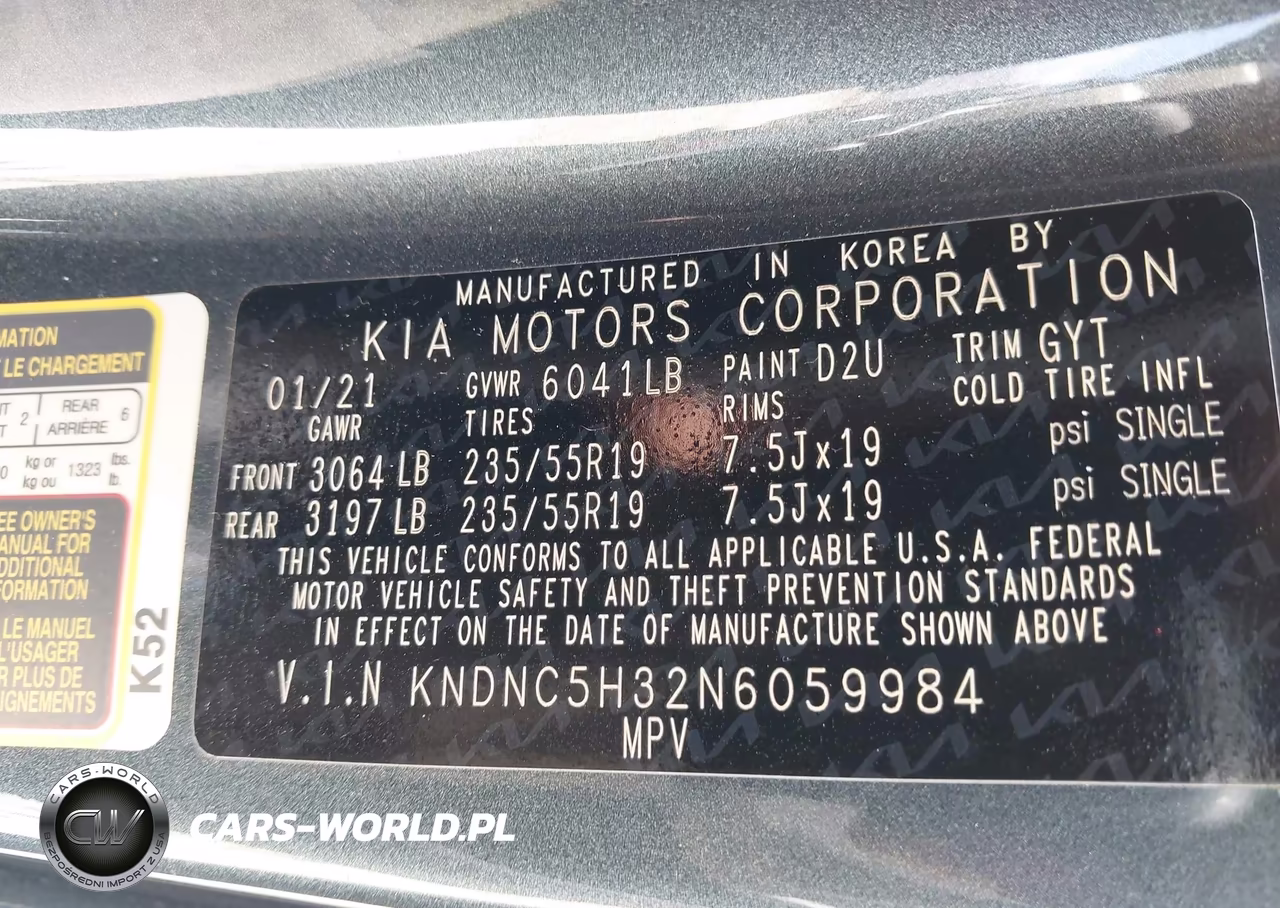 2022 Kia Carnival Mpv Ex VIN:KNDNC5H32N6059984 - 9