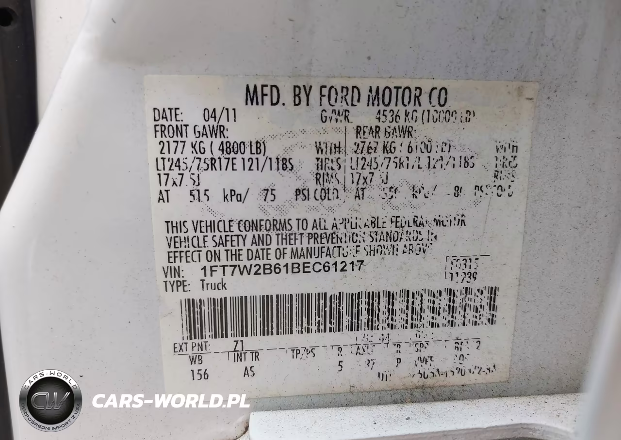2011 Ford F-250 Xl VIN:1FT7W2B61BEC61217 - 9