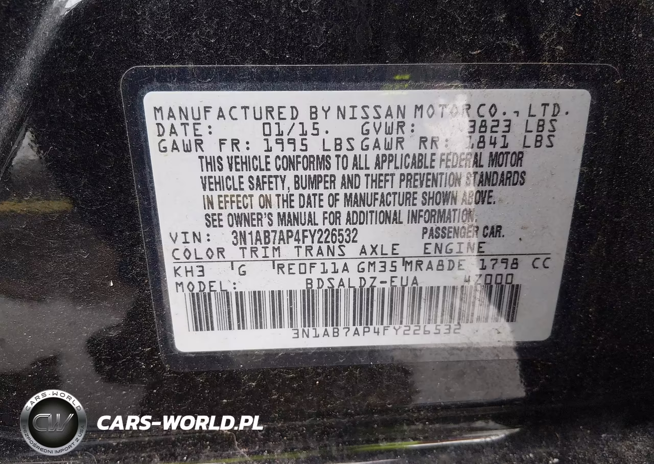 2015 Nissan Sentra Fe+ S-S-Sl-Sr-Sv VIN:3N1AB7AP4FY226532 - 9