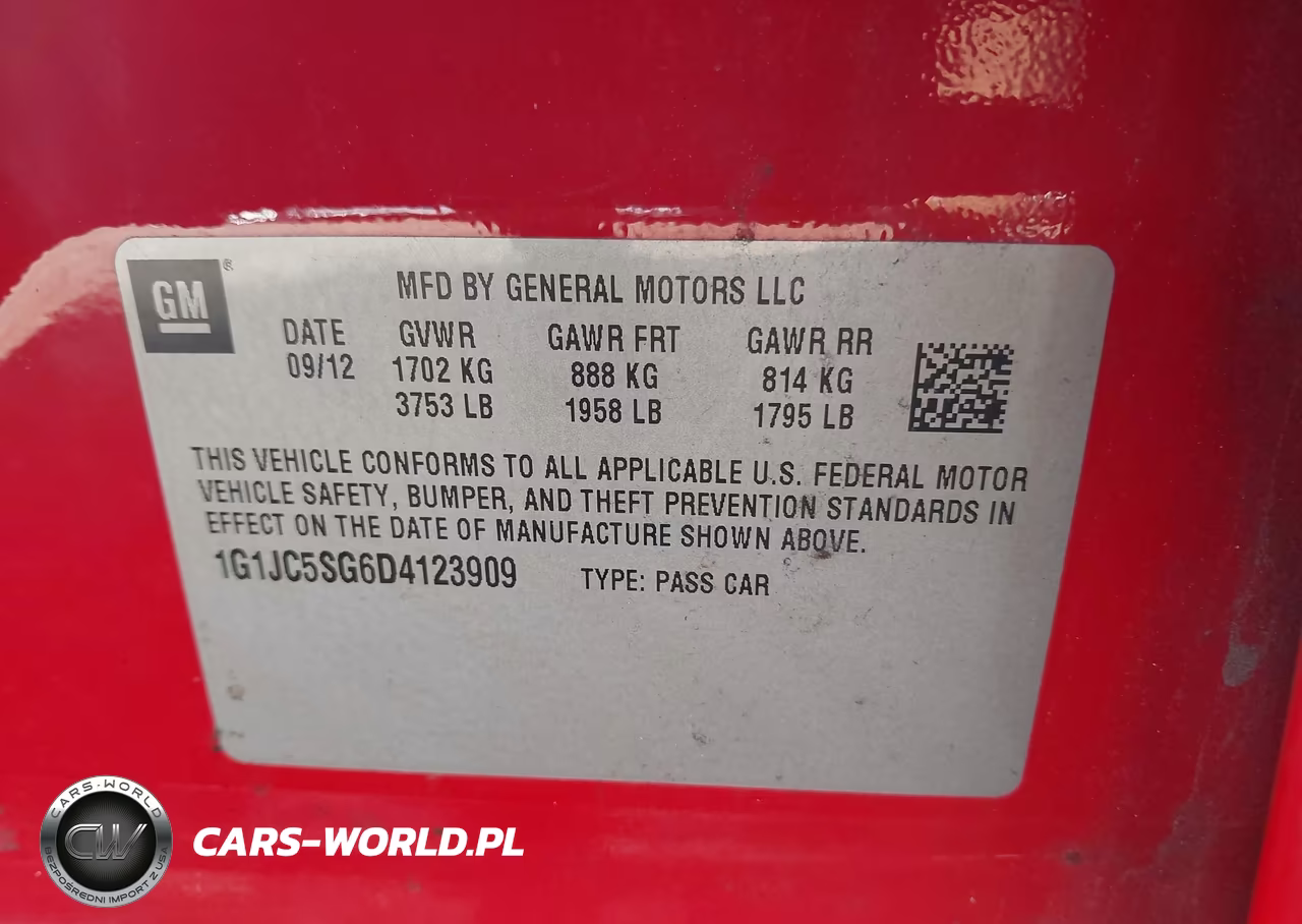 2013 Chevrolet Sonic Lt Auto VIN:1G1JC5SG6D4123909 - 9