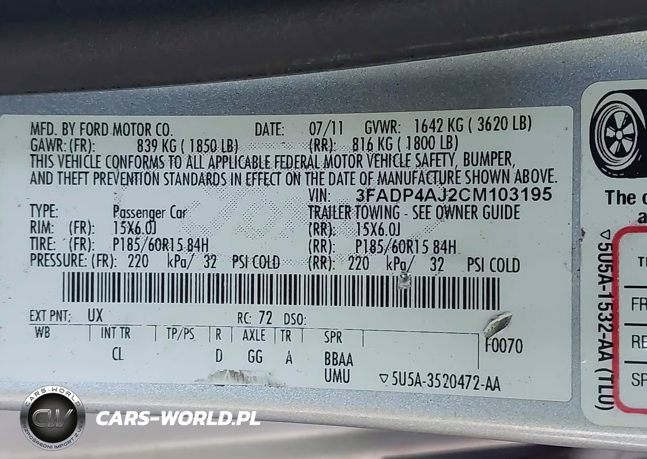 2012 Ford Fiesta S VIN:3FADP4AJ2CM103195 - 9