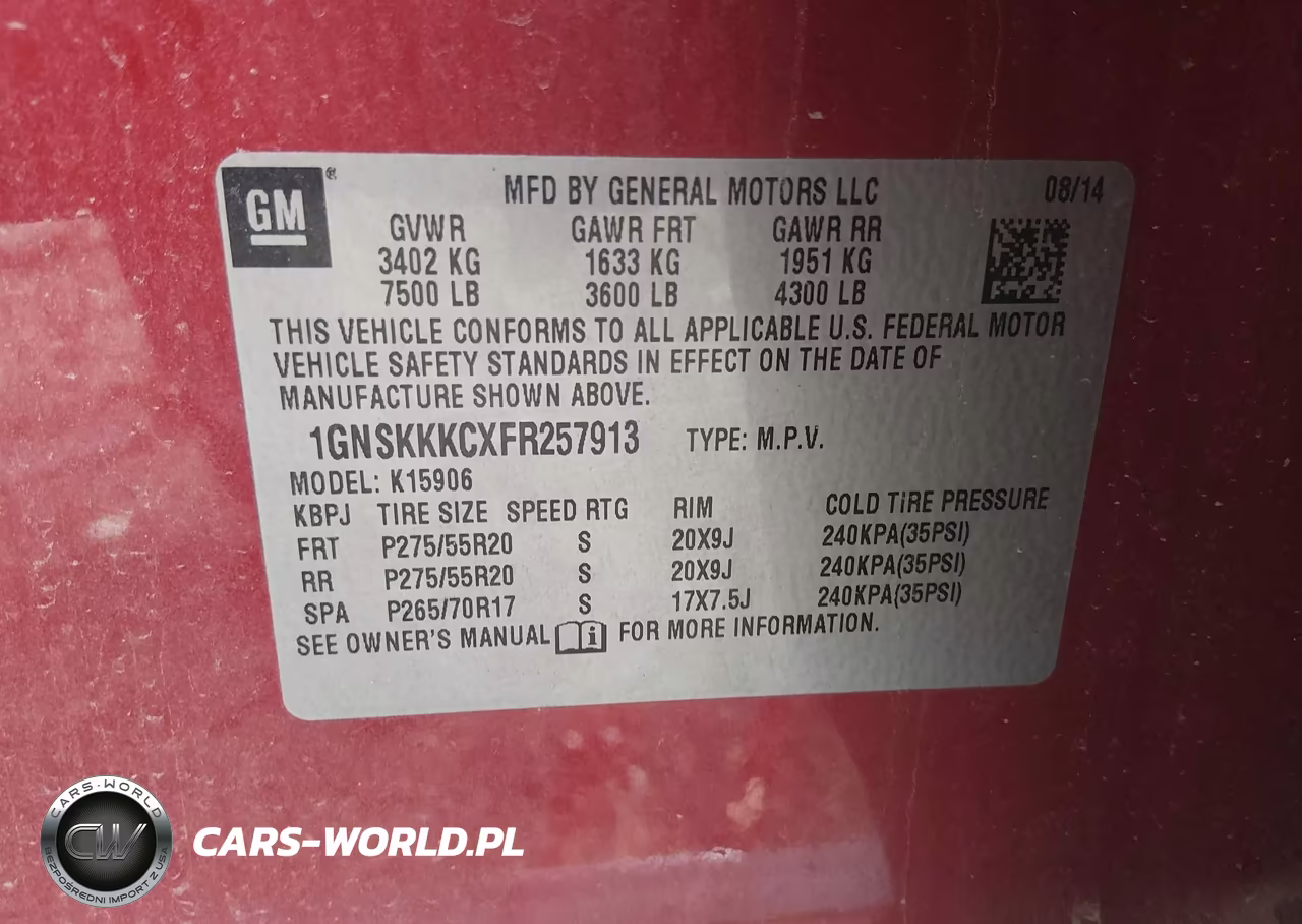 2015 Chevrolet Suburban 1500 Ltz VIN:1GNSKKKCXFR257913 - 9