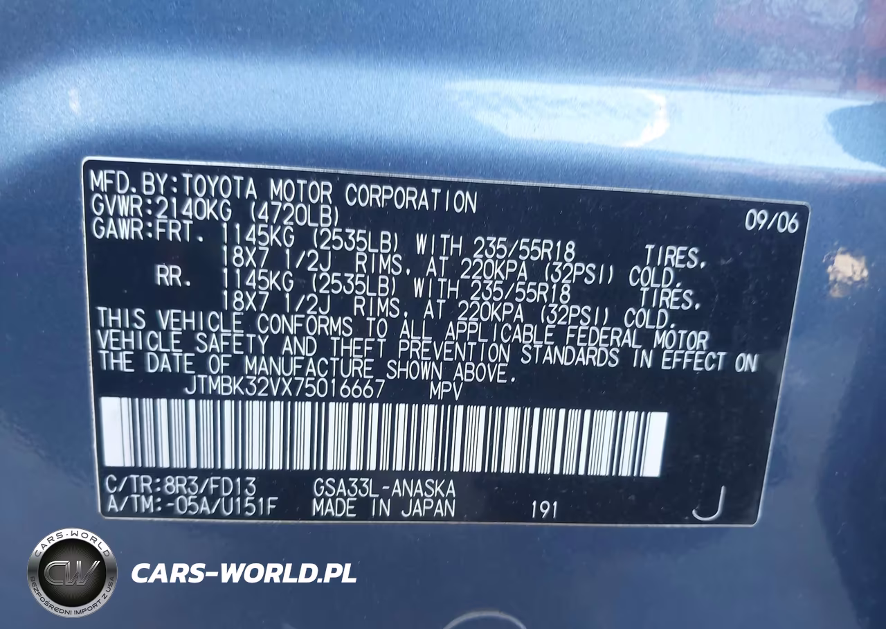 2007 Toyota Rav4 Sport V6 VIN:JTMBK32VX75016667 - 9