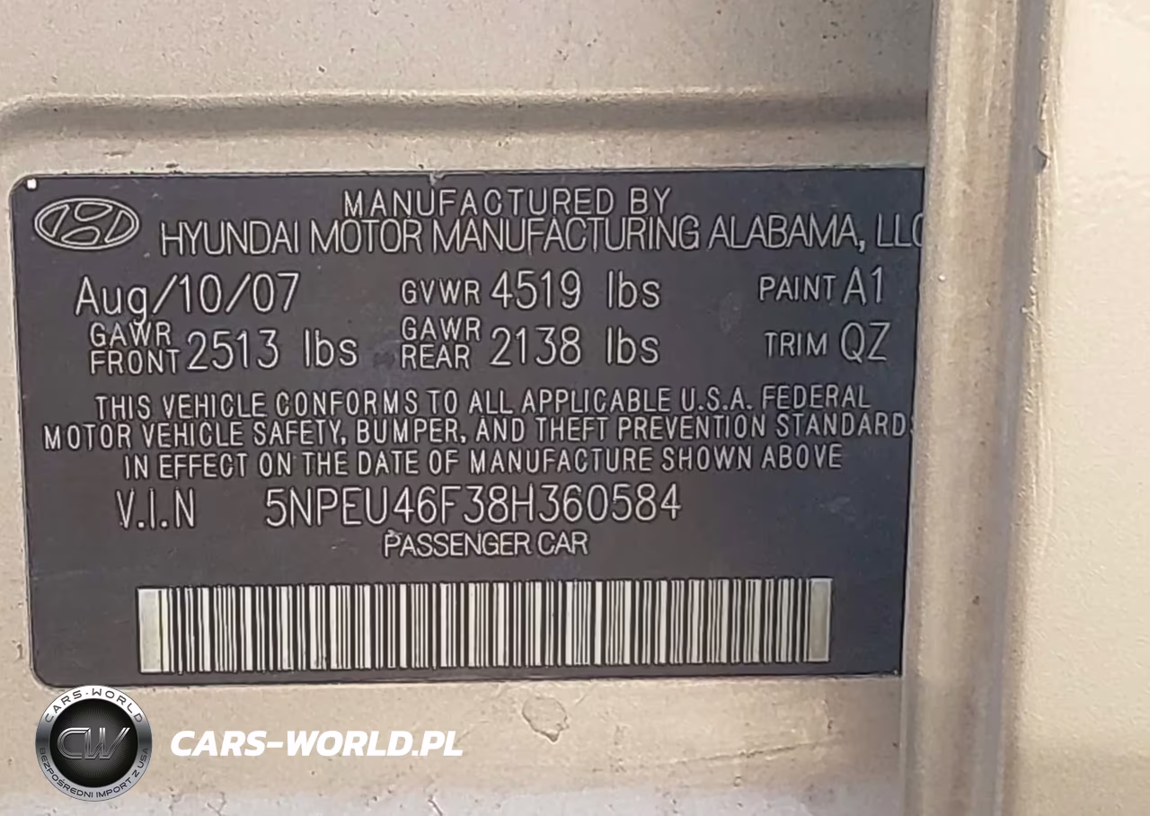 2008 Hyundai Sonata VIN:5NPEU46F38H360584 - 9