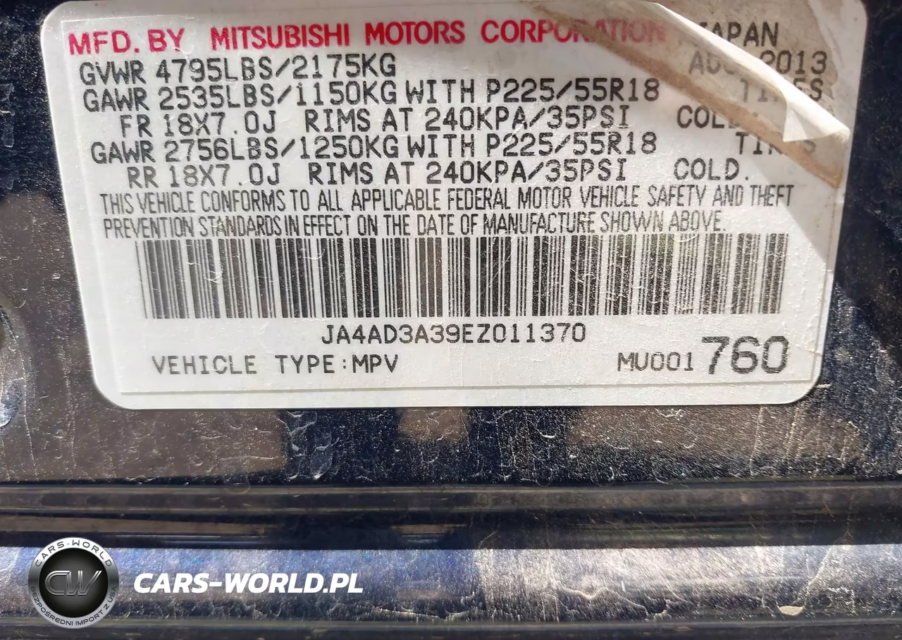 2014 Mitsubishi Outlander Se VIN:JA4AD3A39EZ011370 - 9