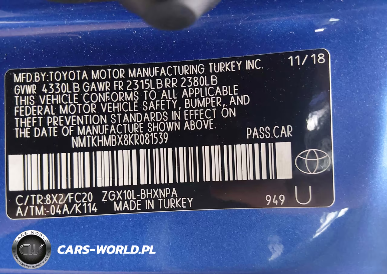 2019 Toyota C-Hr Le VIN:NMTKHMBX8KR081539 - 9