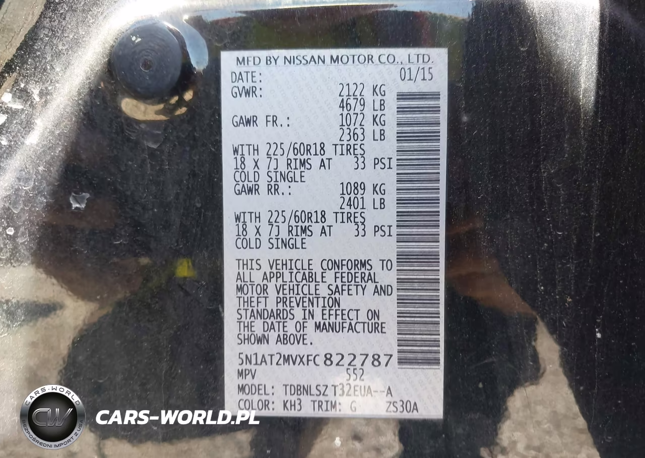 2015 Nissan Rogue Sl VIN:5N1AT2MVXFC822787 - 9