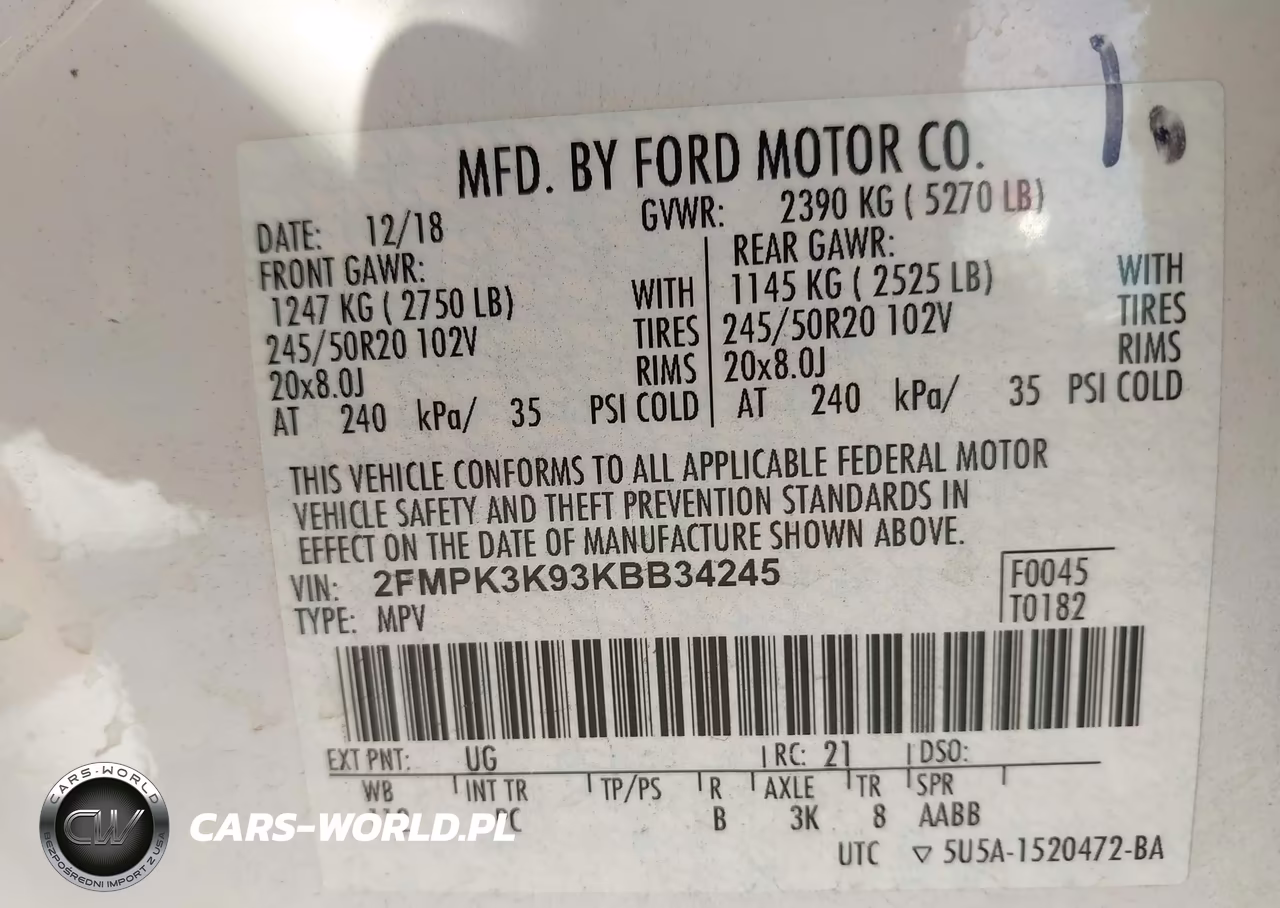 2019 Ford Edge Titanium VIN:2FMPK3K93KBB34245 - 9