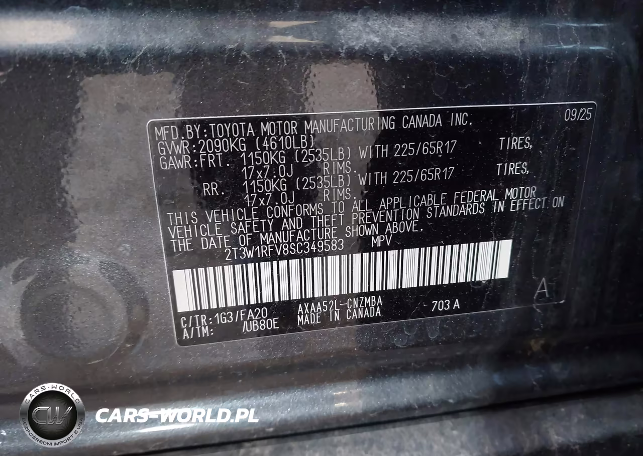 2025 Toyota Rav4 Xle VIN:2T3W1RFV8SC349583 - 9