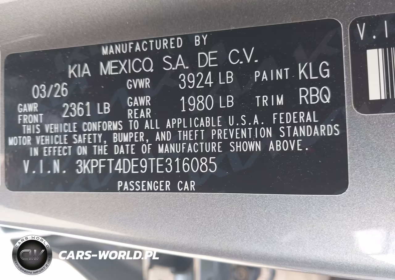 2026 Kia K4 Lxs VIN:3KPFT4DE9TE316085 - 9