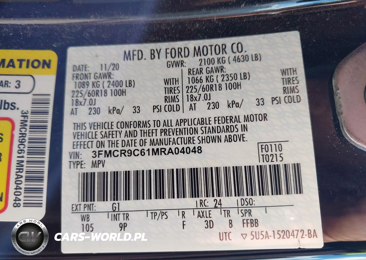 2021 Ford Bronco Sport Outer Banks VIN:3FMCR9C61MRA04048 - 9