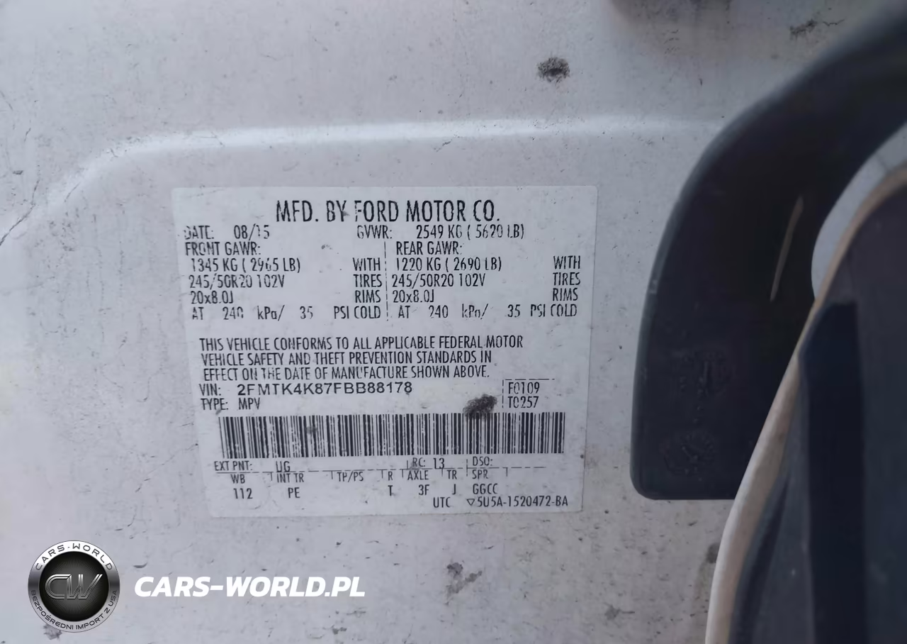 2015 Ford Edge Titanium VIN:2FMTK4K87FBB88178 - 9