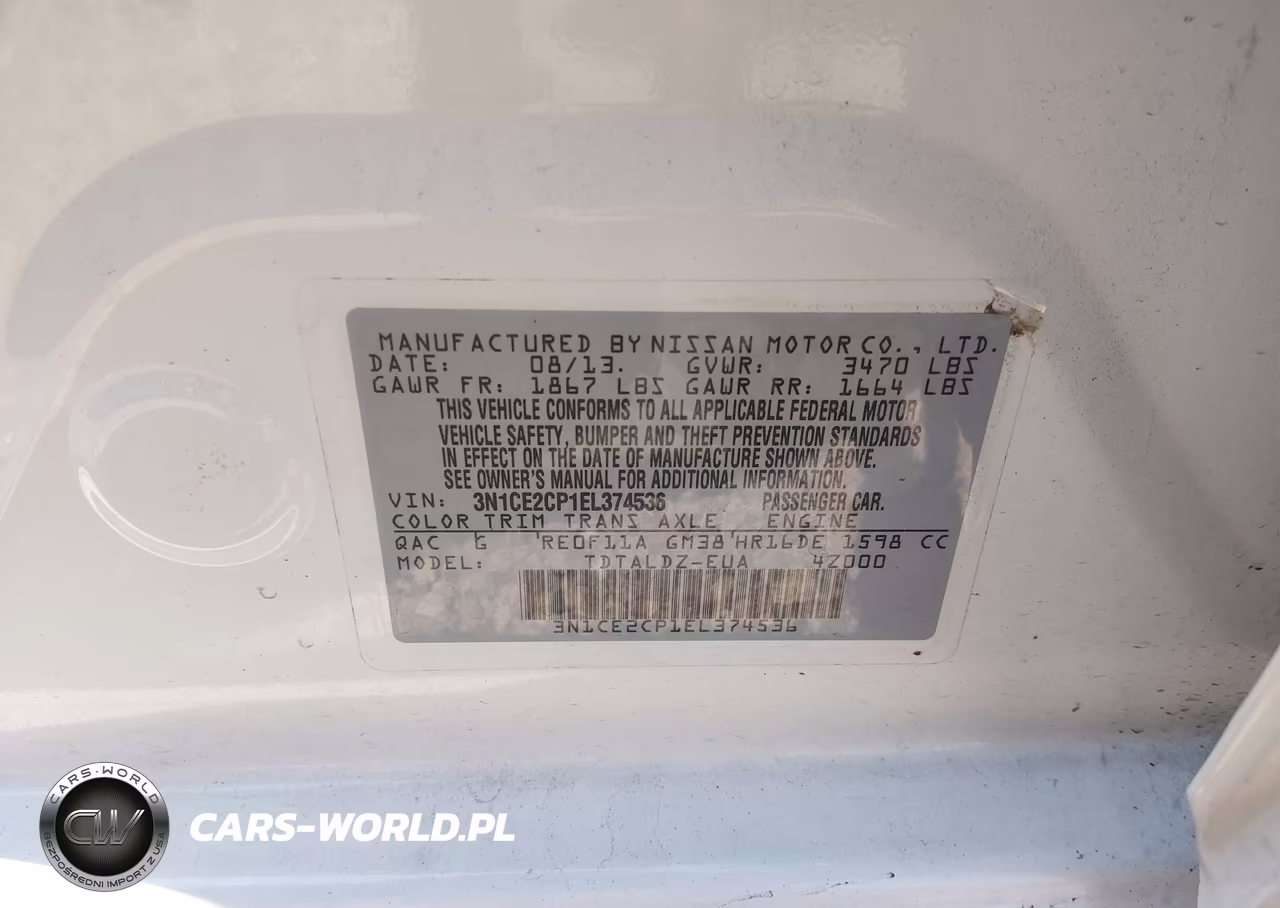 2014 Nissan Versa Note Sv VIN:3N1CE2CP1EL374536 - 9