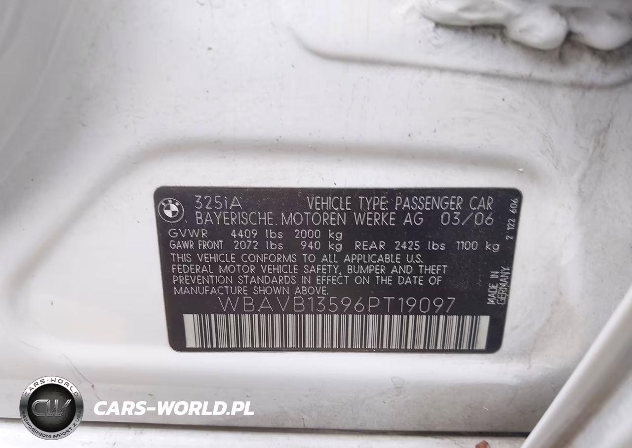 2006 BMW 325I VIN:WBAVB13596PT19097 - 9