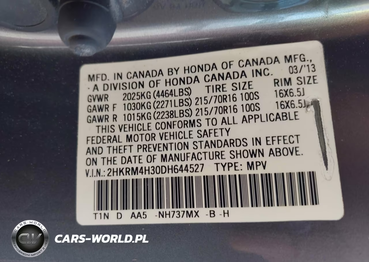 2013 Honda Cr-V Lx VIN:2HKRM4H30DH644527 - 9