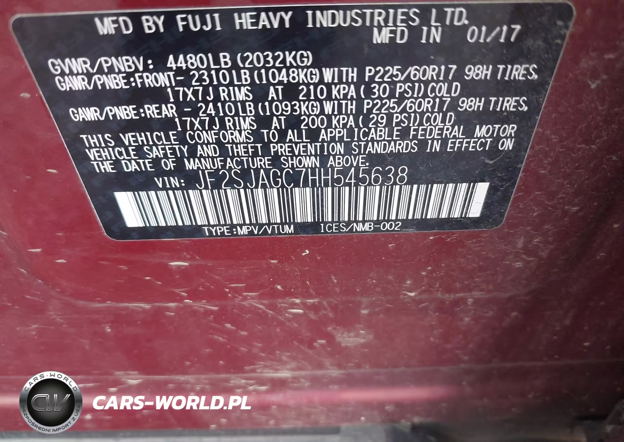 2017 Subaru Forester 2.5I Premium VIN:JF2SJAGC7HH545638 - 9