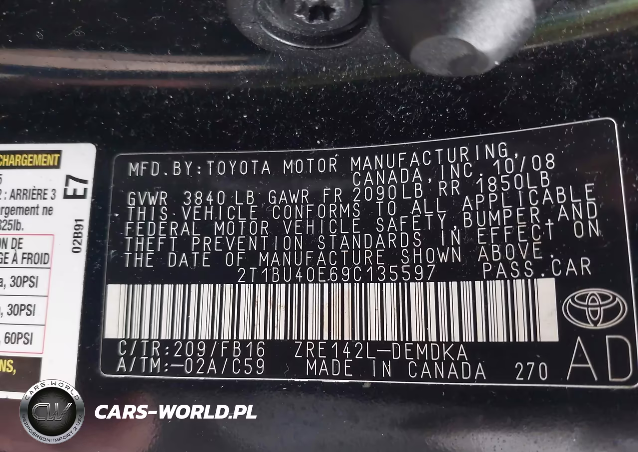 2009 Toyota Corolla VIN:2T1BU40E69C135597 - 9
