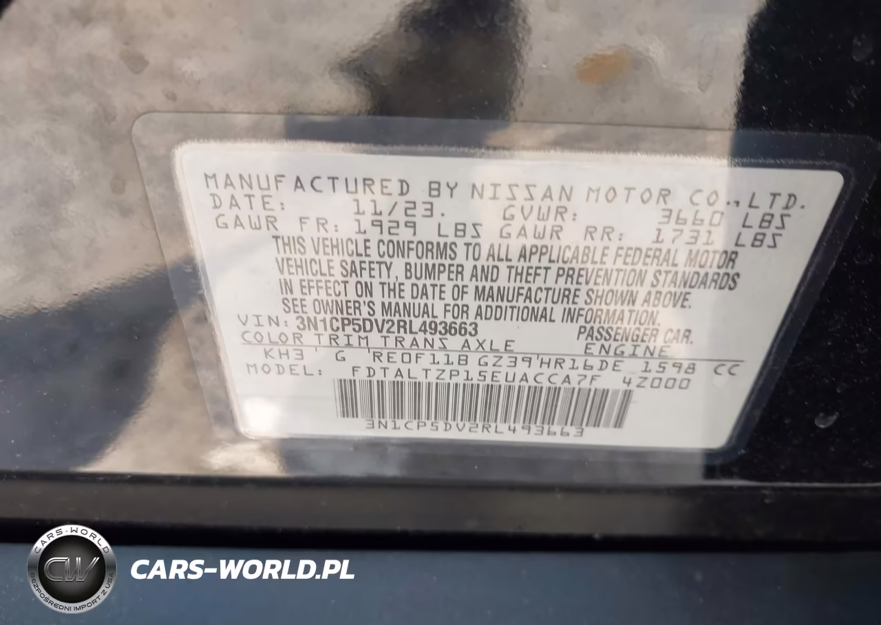 2024 Nissan Kicks Sr Xtronic Cvt VIN:3N1CP5DV2RL493663 - 9