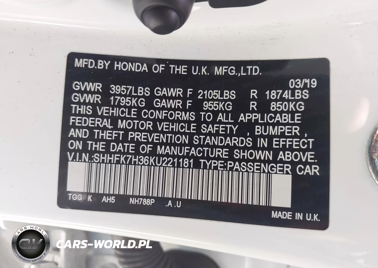 2019 Honda Civic Lx VIN:SHHFK7H36KU221181 - 9
