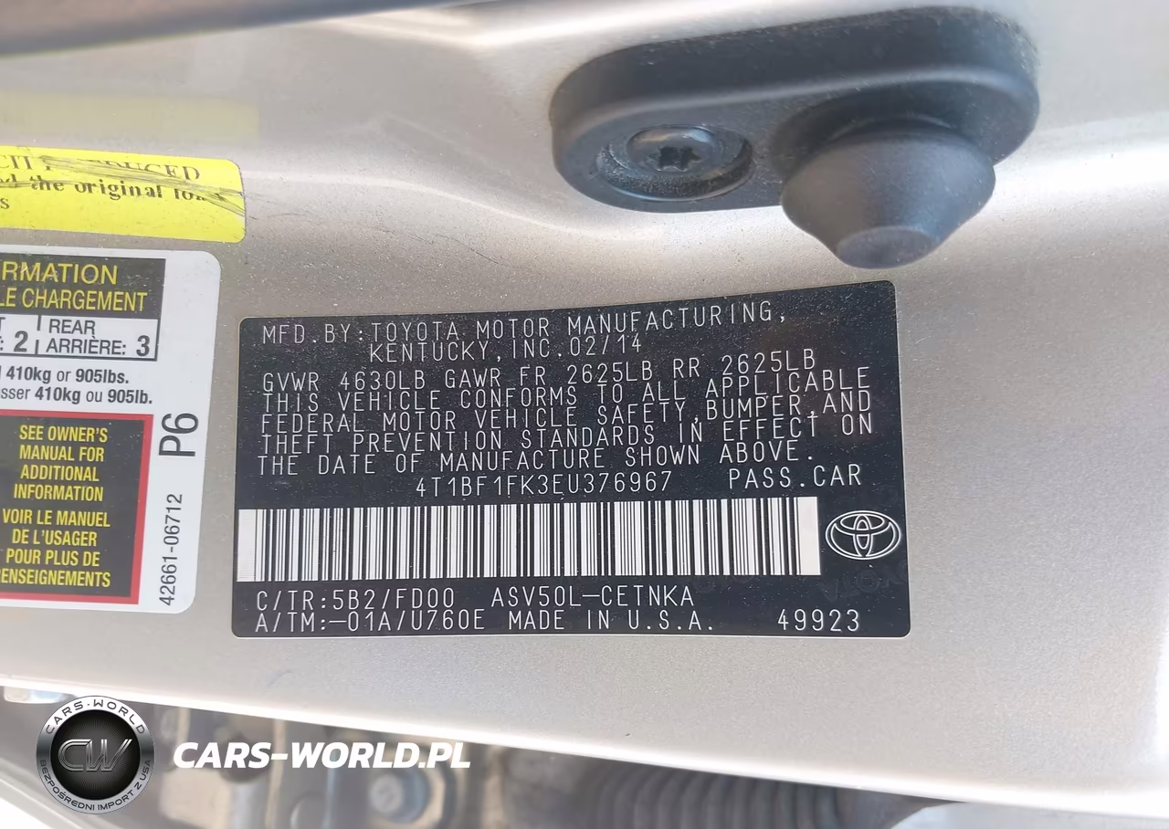 2014 Toyota Camry Le VIN:4T1BF1FK3EU376967 - 9