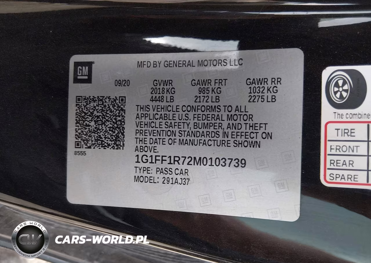 2021 Chevrolet Camaro Lt1 VIN:1G1FF1R72M0103739 - 9