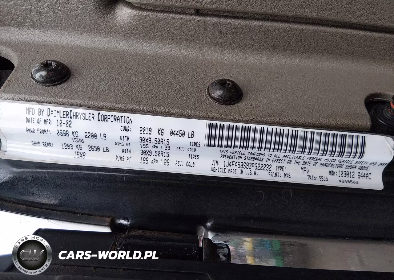2003 Jeep Wrangler Sahara VIN:1J4FA59S93P322232 - 9