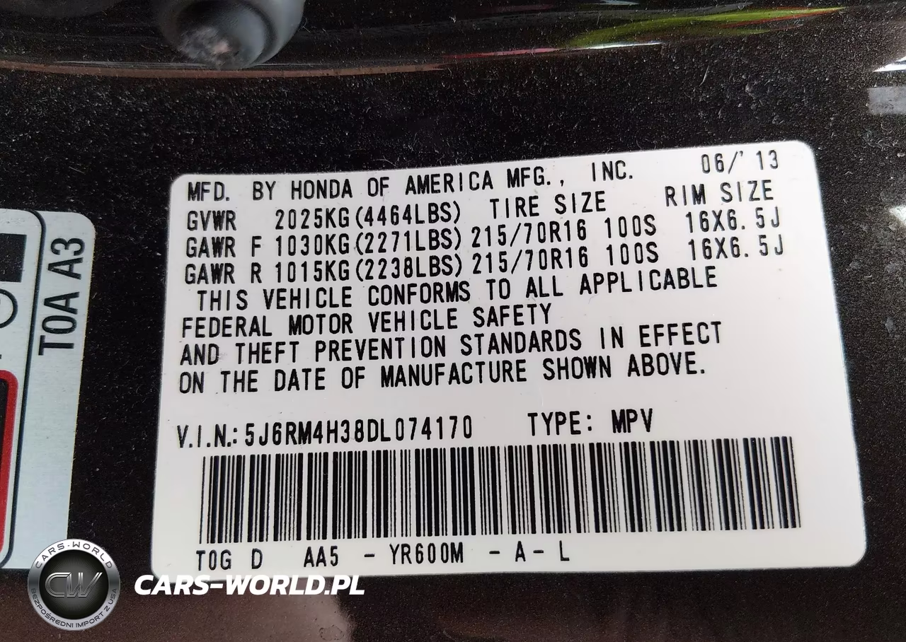 2013 Honda Cr-V Lx VIN:5J6RM4H38DL074170 - 9