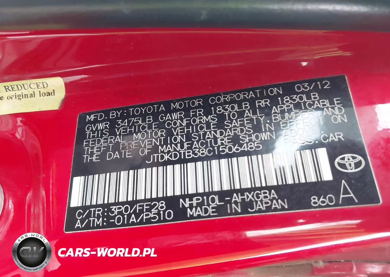 2012 Toyota Prius C Three VIN:JTDKDTB38C1506485 - 9