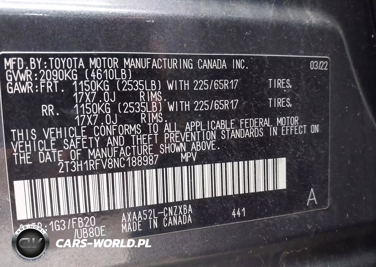 2022 Toyota Rav4 Le VIN:2T3H1RFV8NC188987 - 9