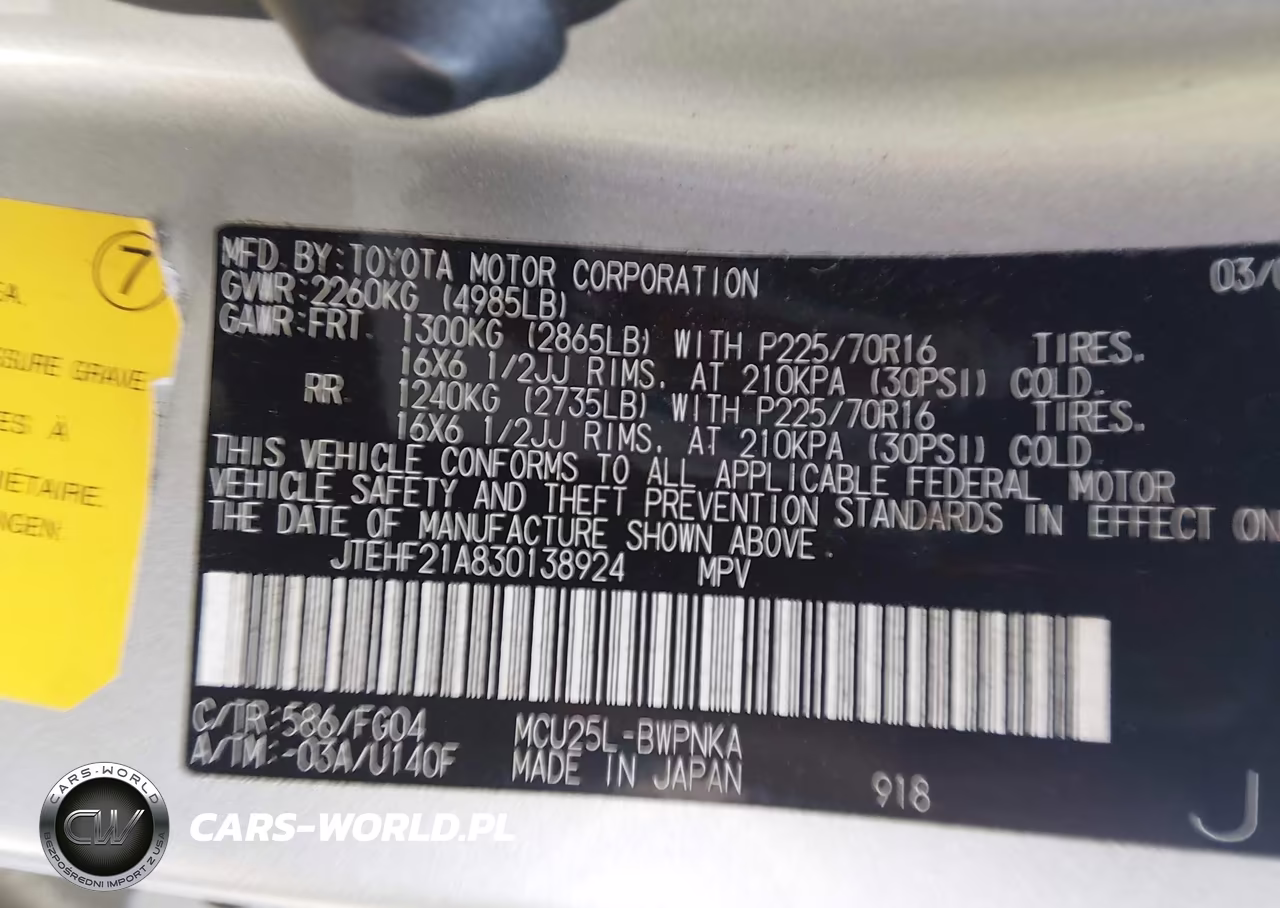 2003 Toyota Highlander V6 VIN:JTEHF21A830138924 - 9