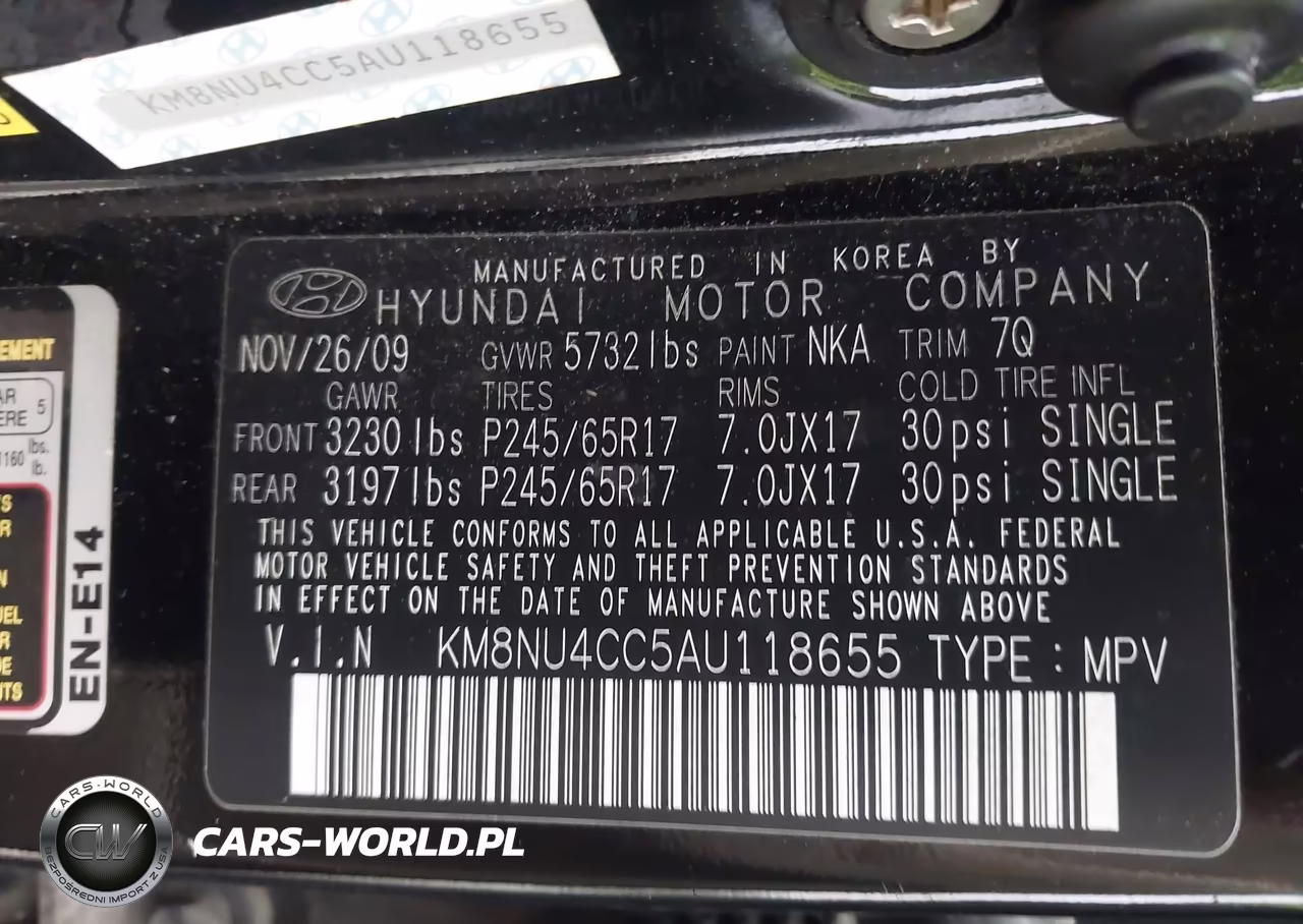 2010 Hyundai Veracruz Gls VIN:KM8NU4CC5AU118655 - 9