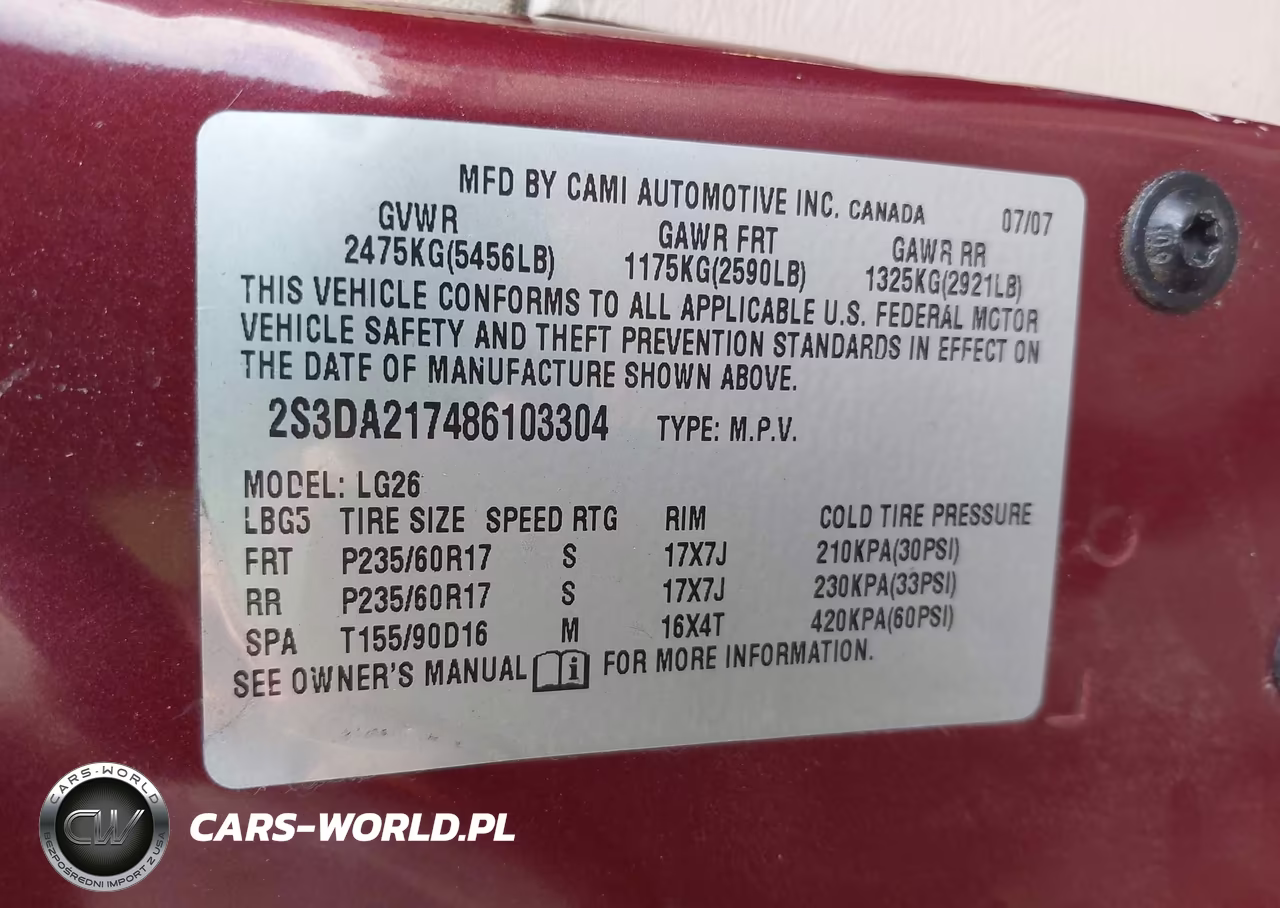 2008 Suzuki Xl7 Premium VIN:2S3DA217486103304 - 9