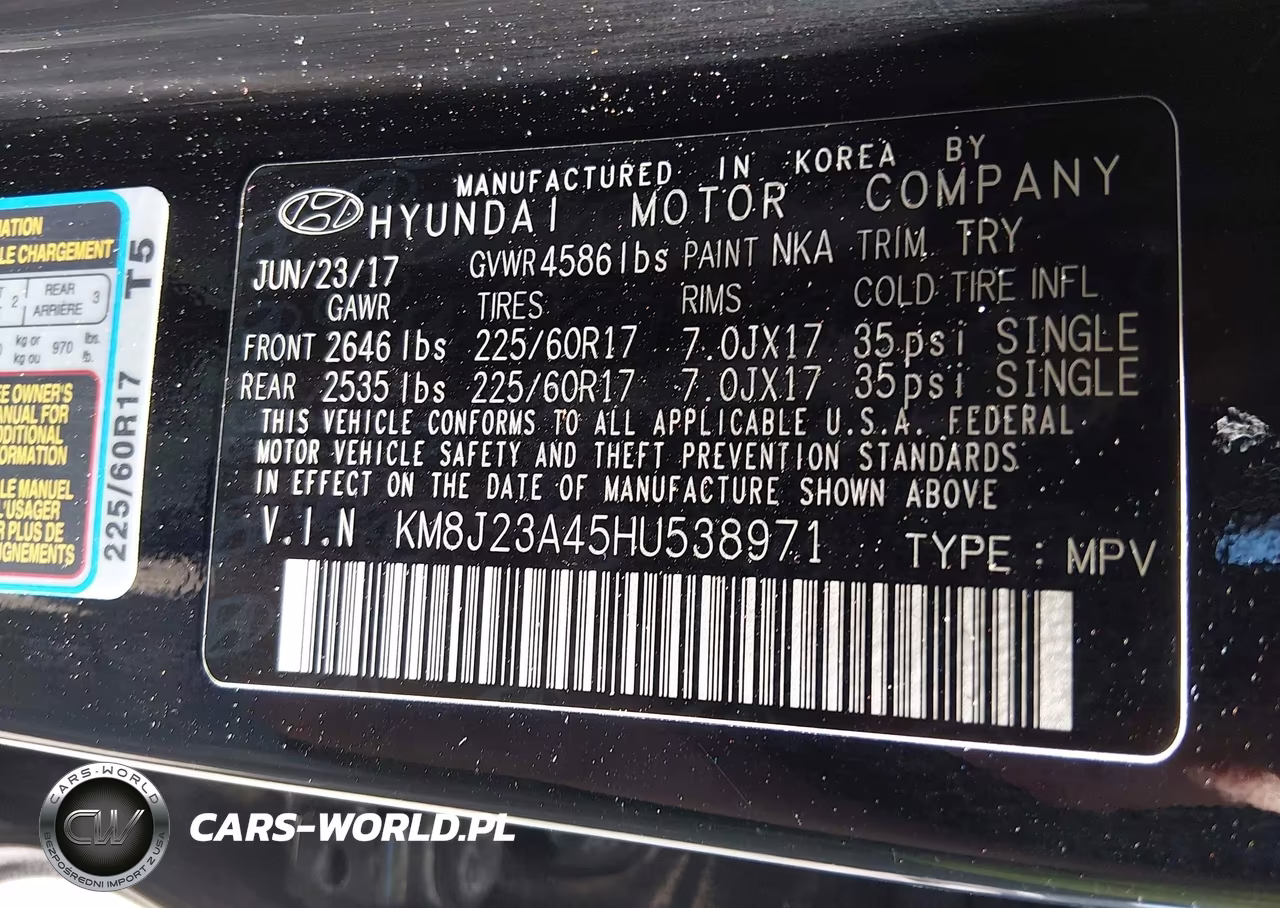 2017 Hyundai Tucson Se VIN:KM8J23A45HU538971 - 9