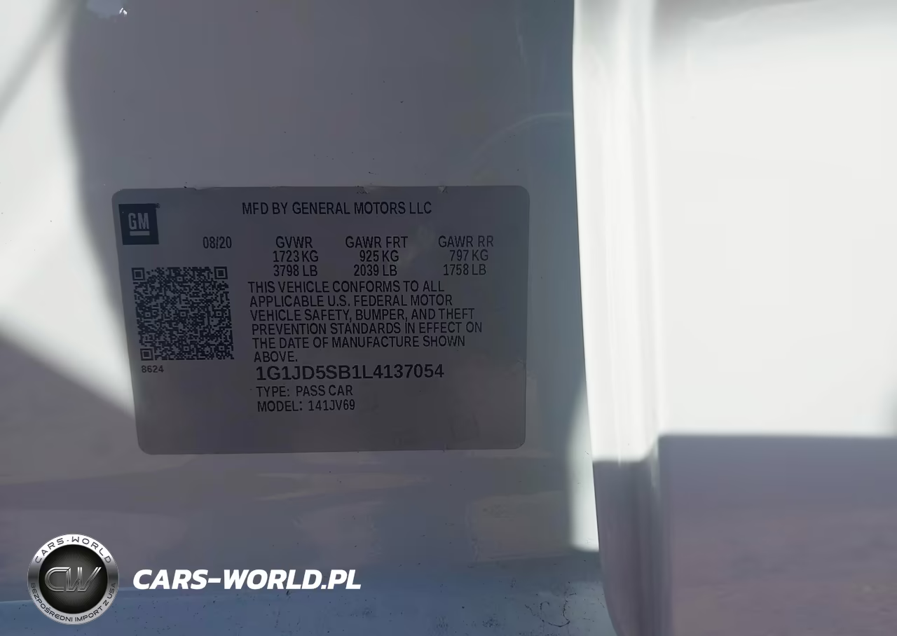 2020 Chevrolet Sonic VIN:1G1JD5SB1L4137054 - 9