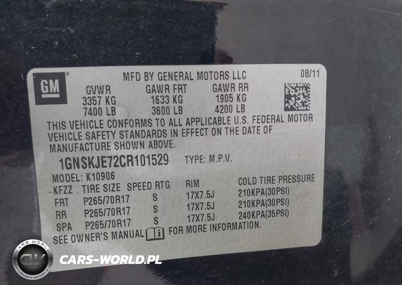 2012 Chevrolet Suburban 1500 Lt VIN:1GNSKJE72CR101529 - 9