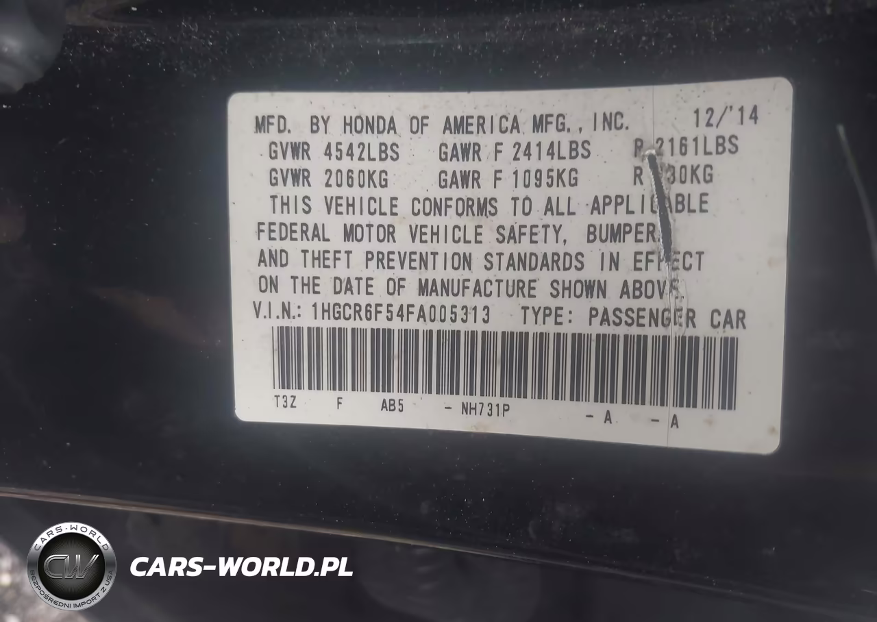 2015 Honda Accord Hybrid Ex-L VIN:1HGCR6F54FA005313 - 9