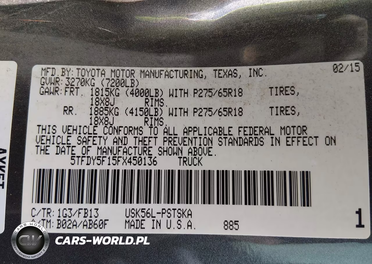 2015 Toyota Tundra Sr5 5.7L V8 VIN:5TFDY5F15FX450136 - 9