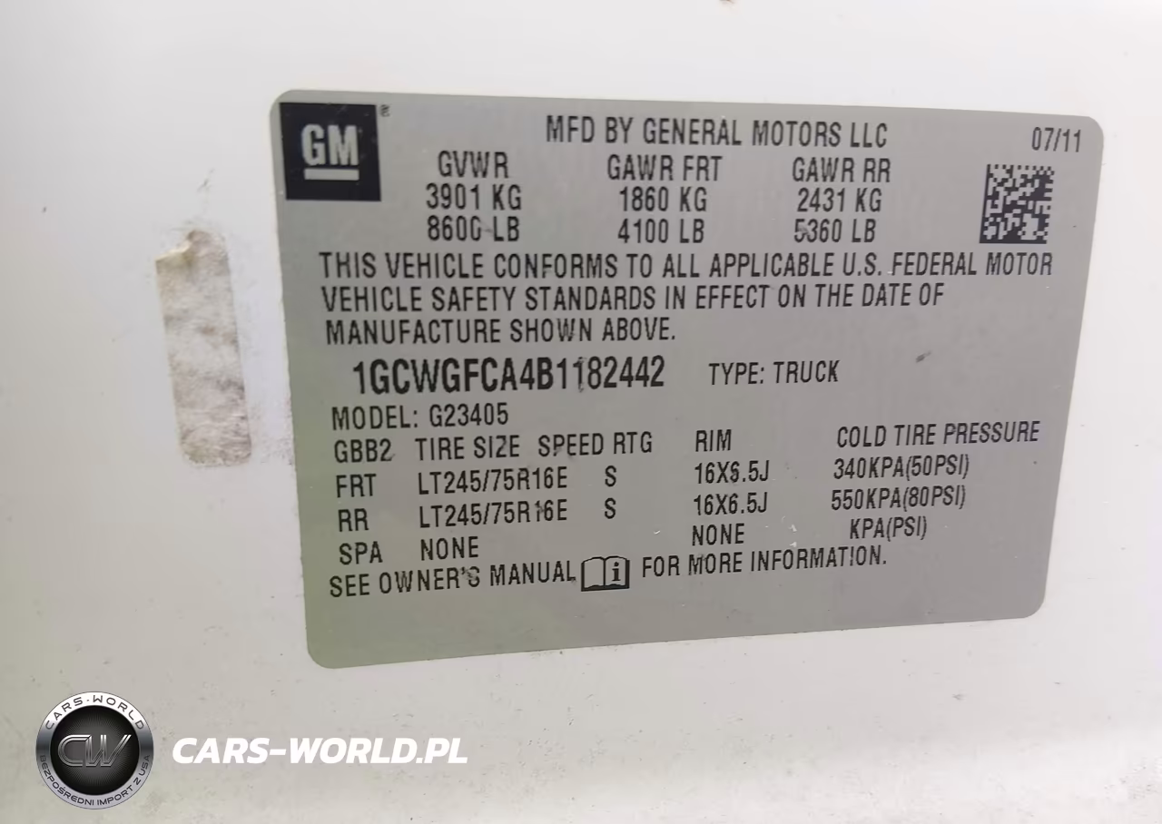 2011 Chevrolet Express 2500 Work Van VIN:1GCWGFCA4B1182442 - 9