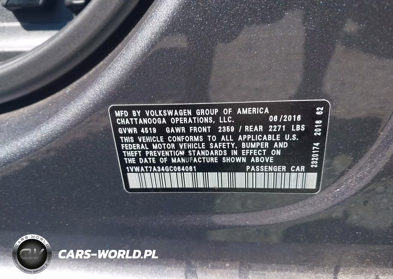 2016 Volkswagen Passat 1.8T R-Line VIN:1VWAT7A34GC064061 - 9