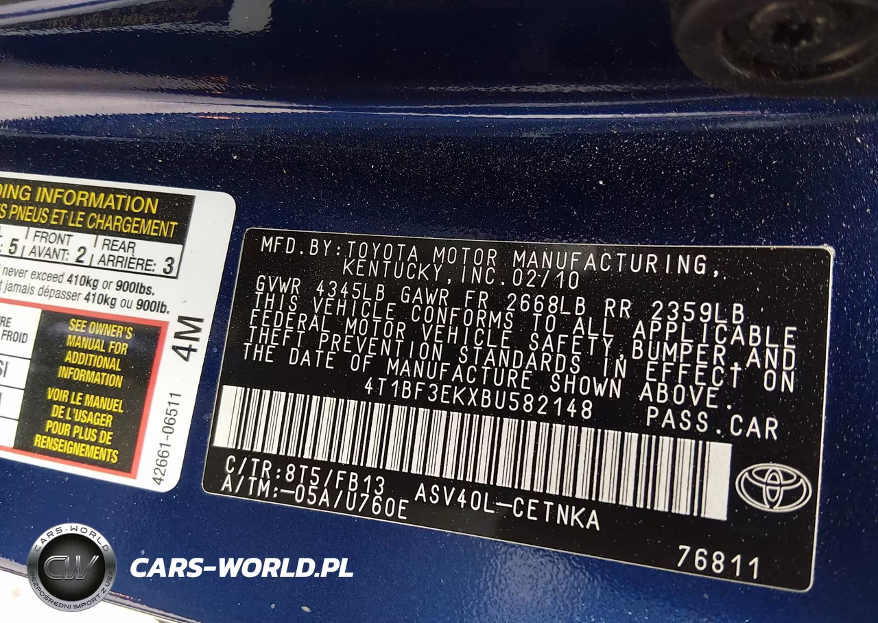 2011 Toyota Camry Base VIN:4T1BF3EKXBU582148 - 9