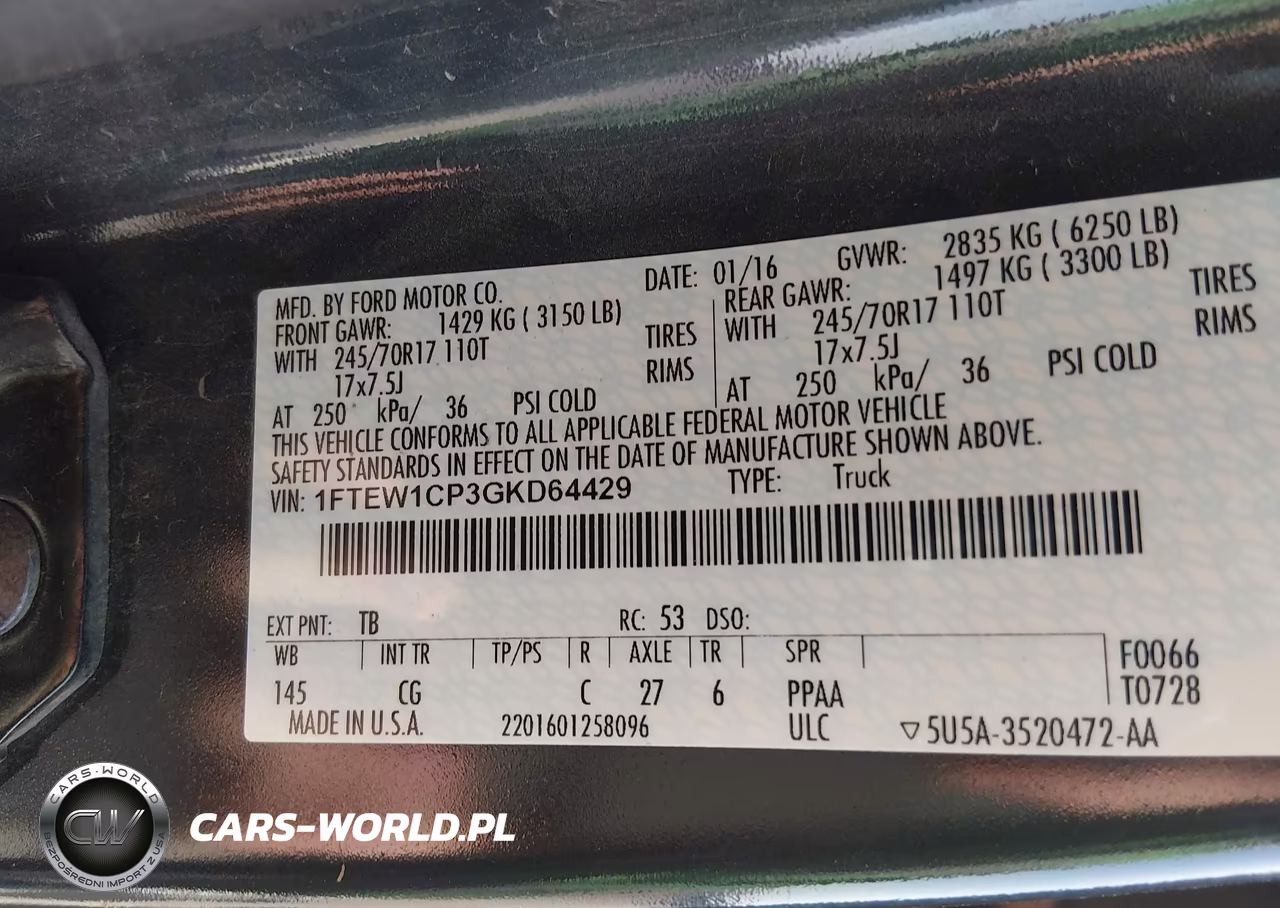 2016 Ford F-150 Xl VIN:1FTEW1CP3GKD64429 - 9