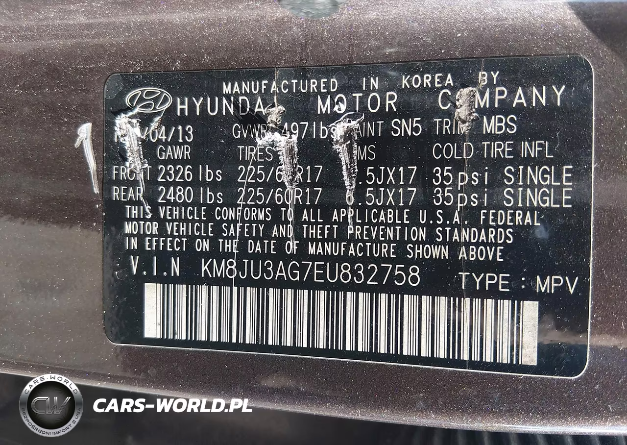 2014 Hyundai Tucson Se VIN:KM8JU3AG7EU832758 - 9